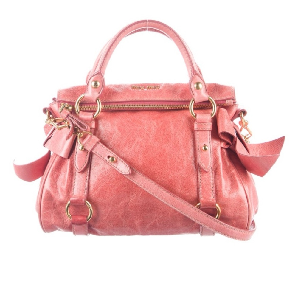 Miu Miu Pink bow bag Leather Satchel Bag